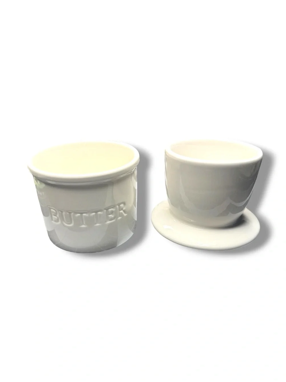 Priority Chef Classic White French Butter Crock Ceramic Keeper white